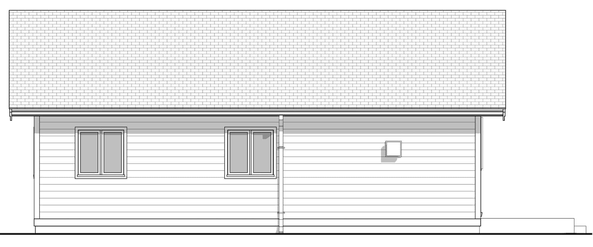 Home Plan Left Elevation of this 3-Bedroom,900 Sq Ft Plan -211-1015