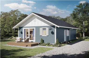 3-Bedroom, 900 Sq Ft Small House Plans - 211-1015 - Front Exterior