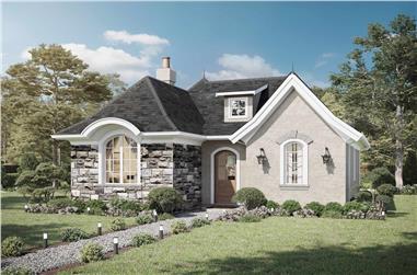1-Bedroom, 899 Sq Ft French Home Plan - 211-1016 - Main Exterior
