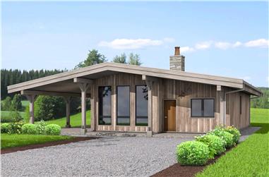 1-Bedroom, 1103 Sq Ft Ranch House Plan - 211-1017 - Front Exterior