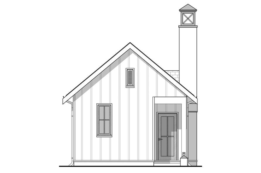 Home Plan Rear Elevation of this 1-Bedroom,400 Sq Ft Plan -211-1024