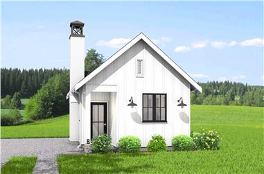 1-Bedroom, 400 Sq Ft Cottage Home Plan - 211-1024 - Main Exterior