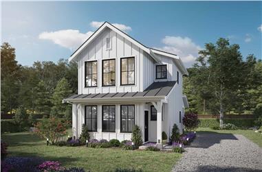2-Bedroom, 900 Sq Ft Farmhouse House Plan - 211-1027 - Front Exterior