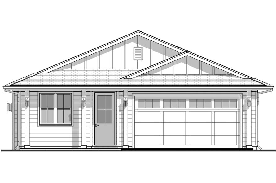 Home Plan Front Elevation of this 4-Bedroom,1286 Sq Ft Plan -211-1029