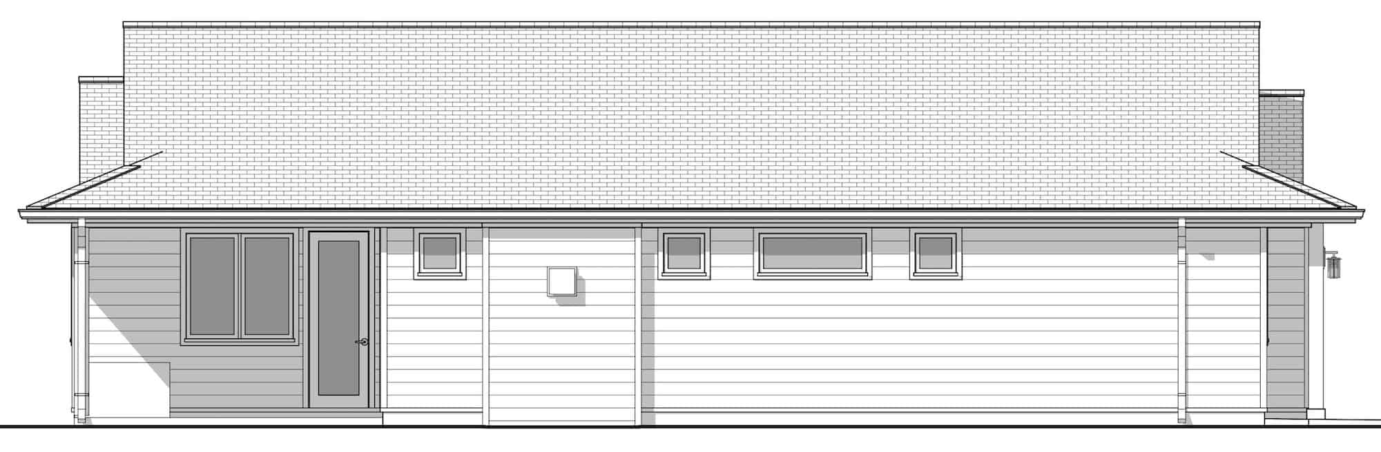 Home Plan Left Elevation of this 4-Bedroom,1286 Sq Ft Plan -211-1029
