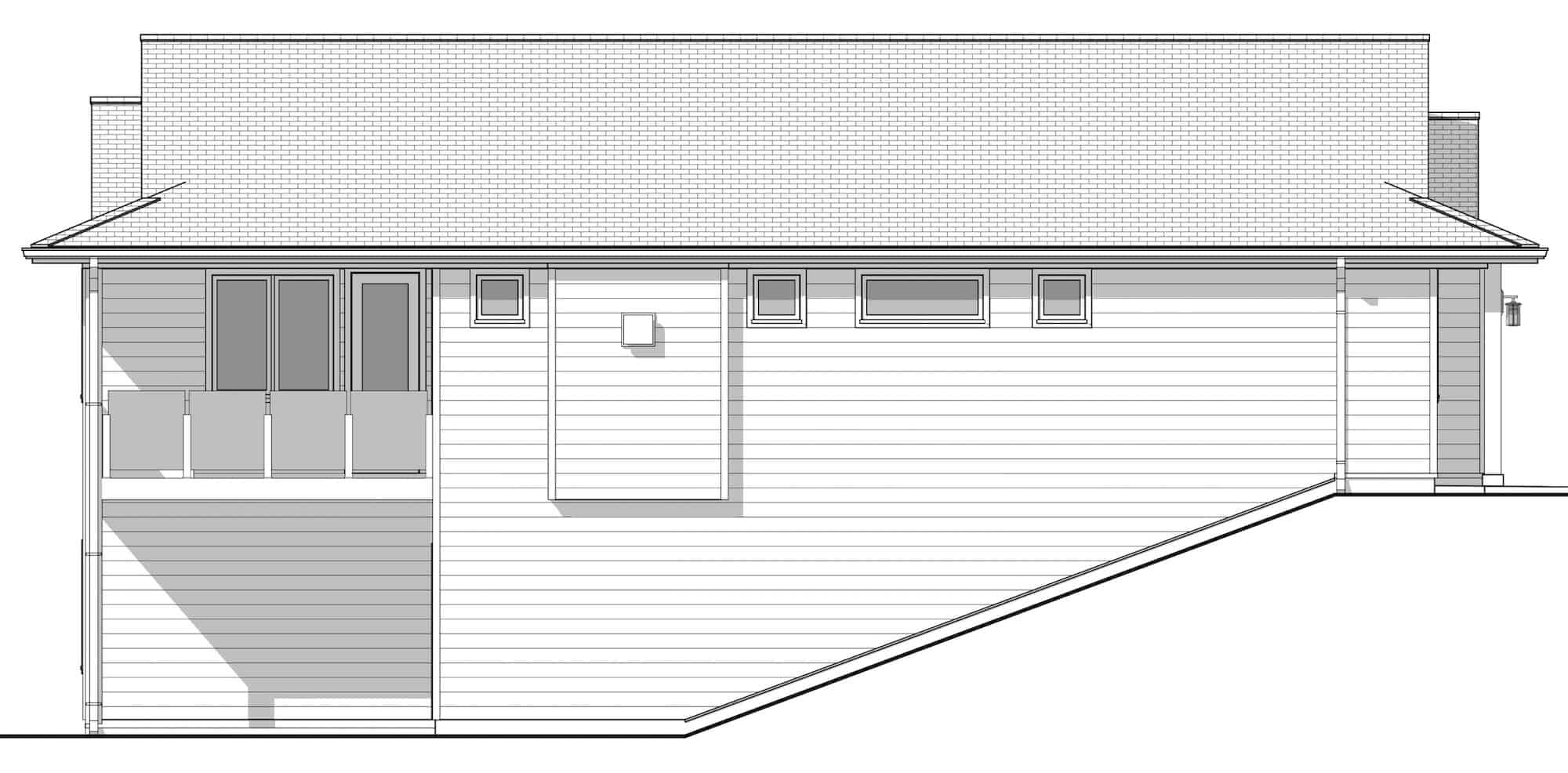 Home Plan Left Elevation of this 4-Bedroom,1286 Sq Ft Plan -211-1029