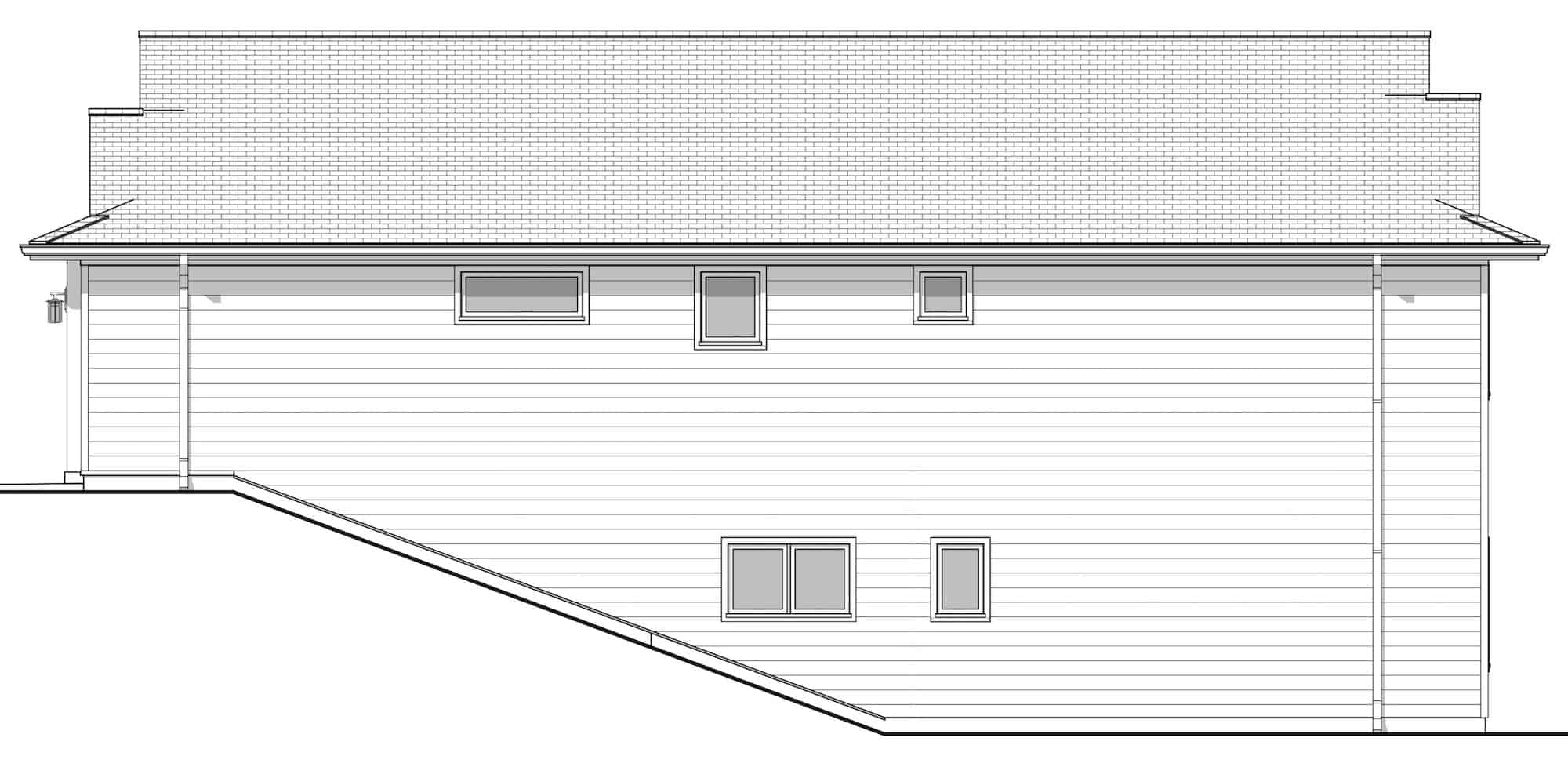 Home Plan Right Elevation of this 4-Bedroom,1286 Sq Ft Plan -211-1029