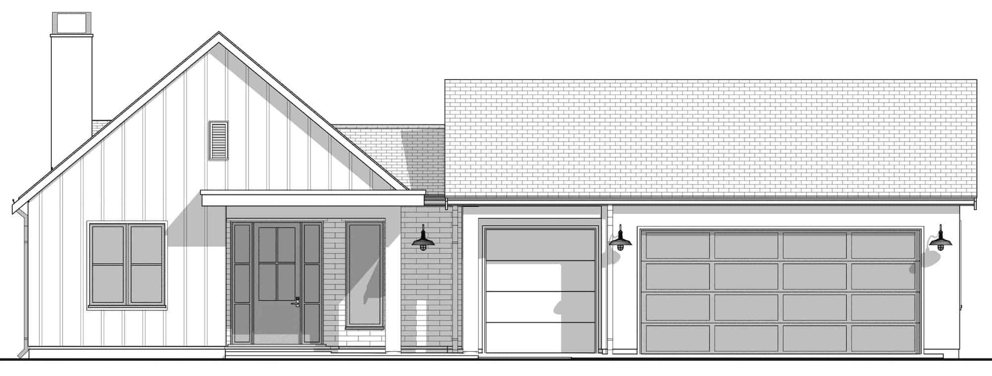 Home Plan Front Elevation of this 3-Bedroom,2077 Sq Ft Plan -211-1034
