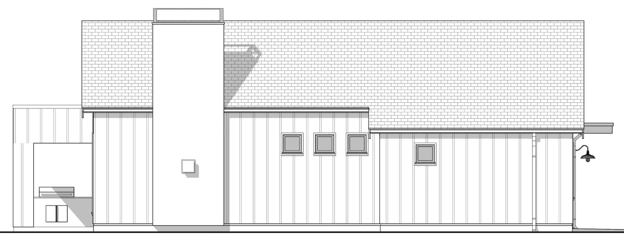 Home Plan Left Elevation of this 3-Bedroom,2077 Sq Ft Plan -211-1034
