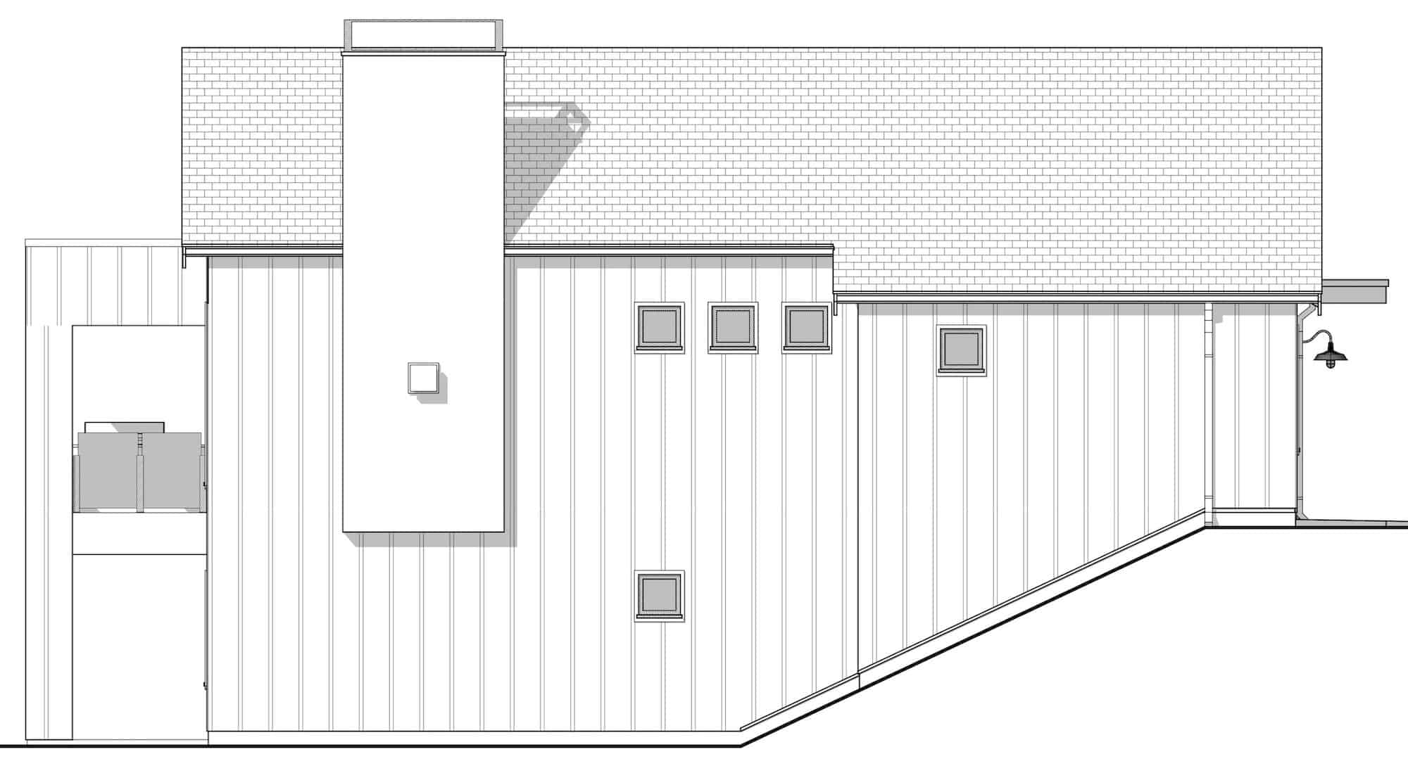 Home Plan Left Elevation of this 3-Bedroom,2077 Sq Ft Plan -211-1034