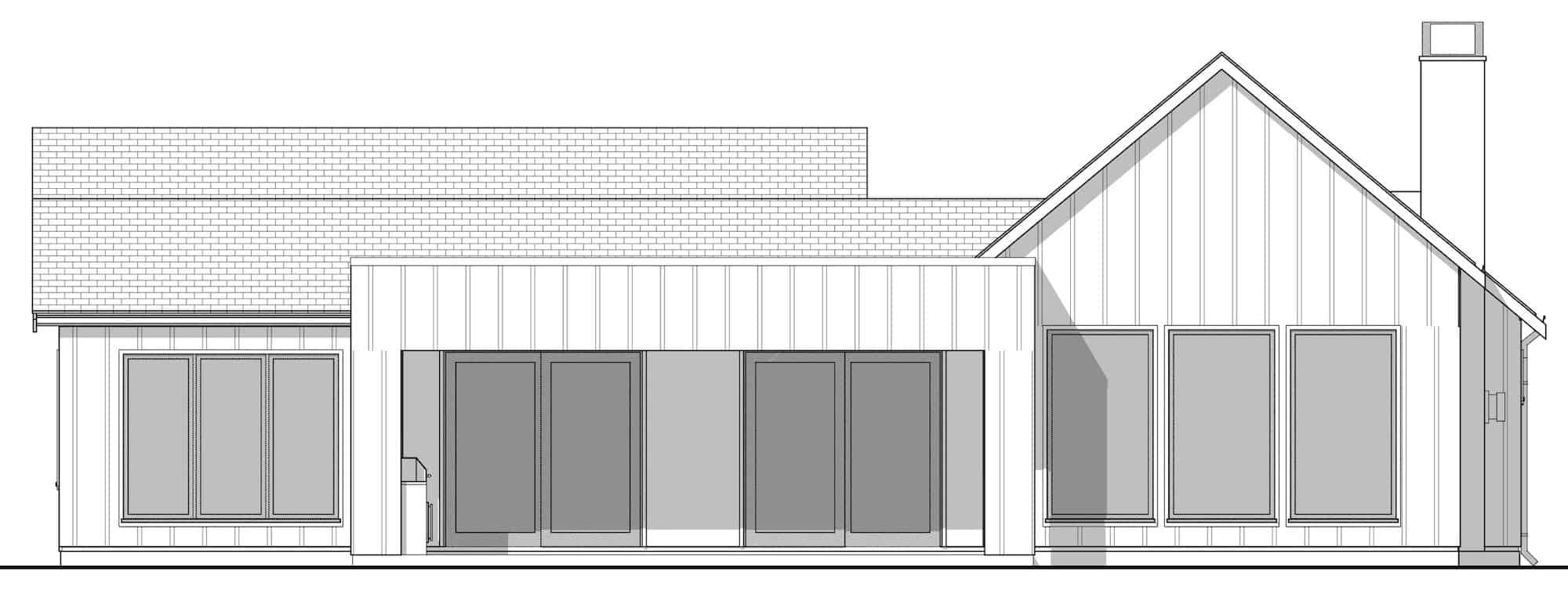 Home Plan Rear Elevation of this 3-Bedroom,2077 Sq Ft Plan -211-1034
