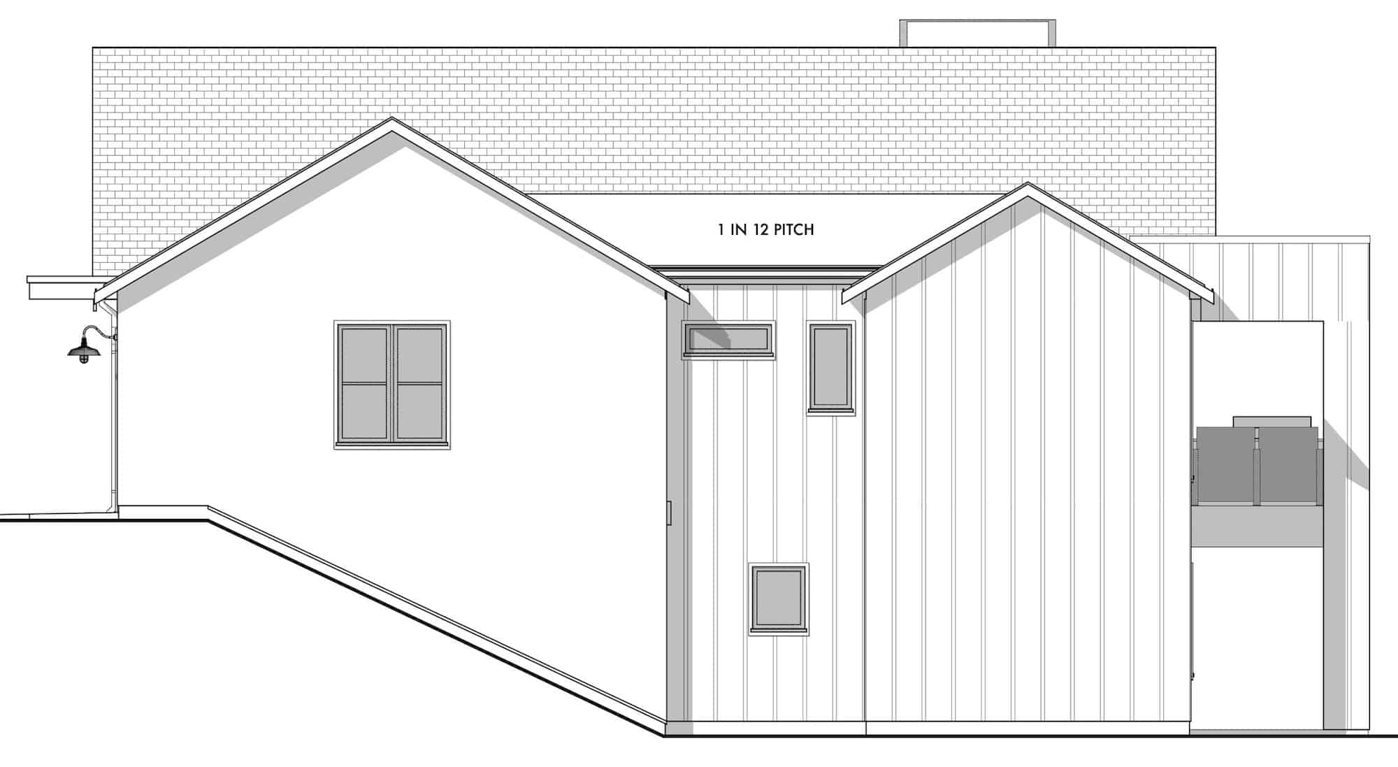 Home Plan Right Elevation of this 3-Bedroom,2077 Sq Ft Plan -211-1034