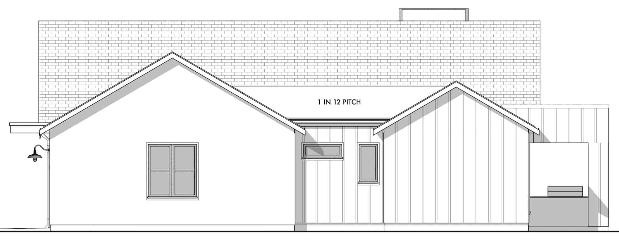 Home Plan Right Elevation of this 3-Bedroom,2077 Sq Ft Plan -211-1034