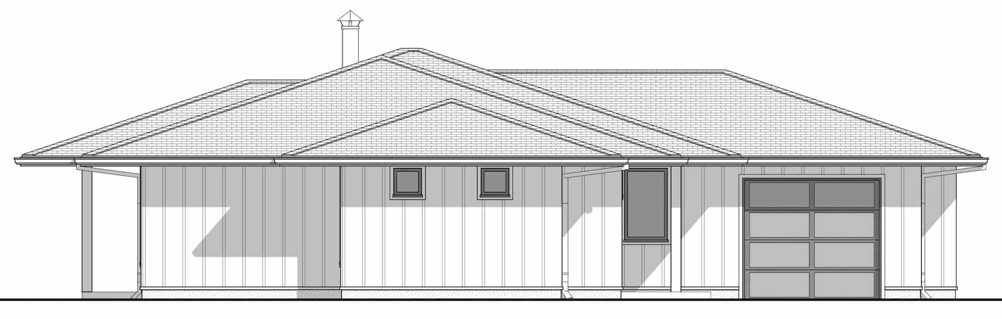 Home Plan Left Elevation of this 1-Bedroom,1537 Sq Ft Plan -211-1036