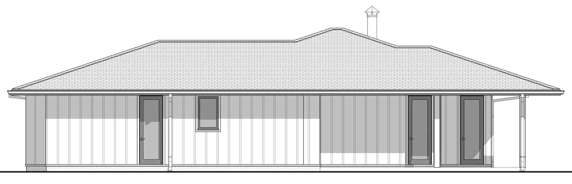 Home Plan Right Elevation of this 1-Bedroom,1537 Sq Ft Plan -211-1036