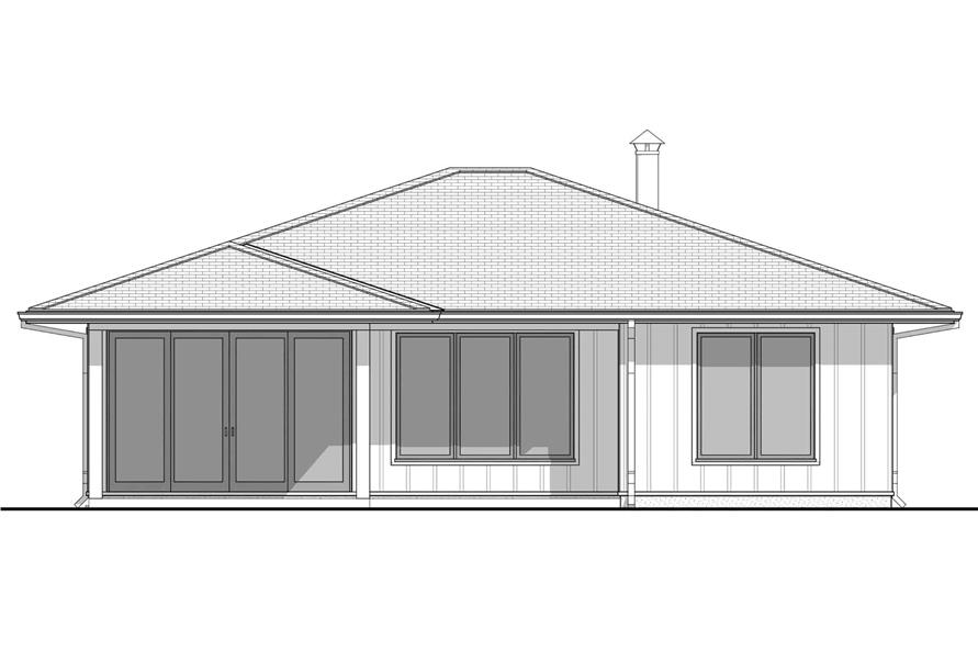 Home Plan Rear Elevation of this 1-Bedroom,1204 Sq Ft Plan -211-1037
