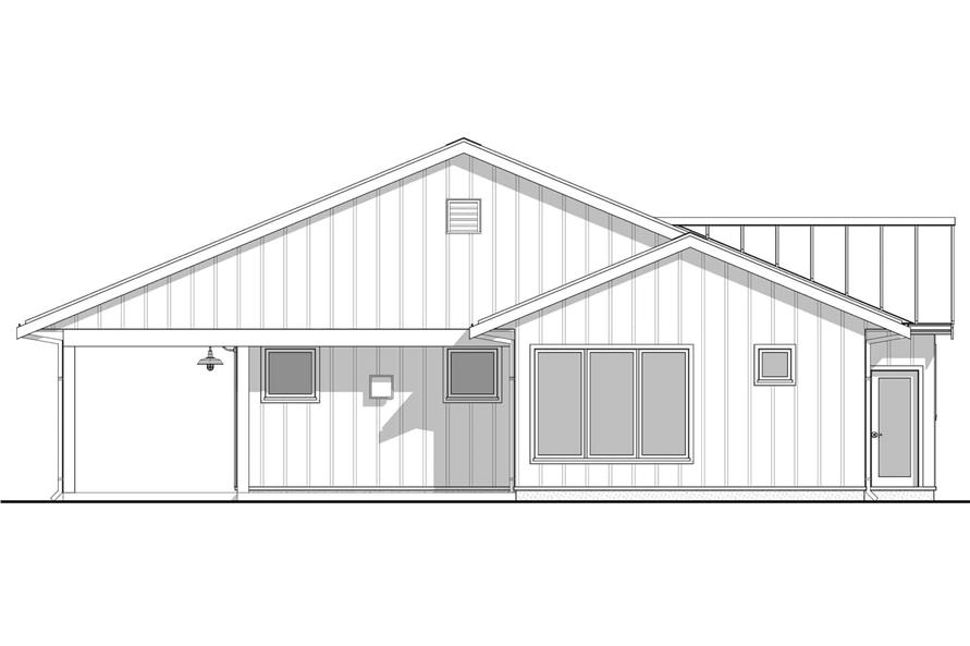Home Plan Rear Elevation of this 2-Bedroom,1543 Sq Ft Plan -211-1038