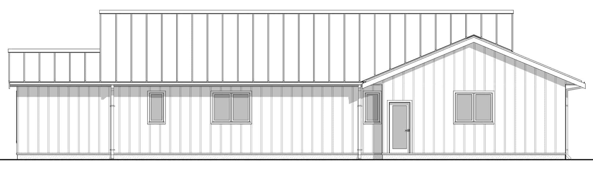 Home Plan Left Elevation of this 2-Bedroom,1339 Sq Ft Plan -211-1039