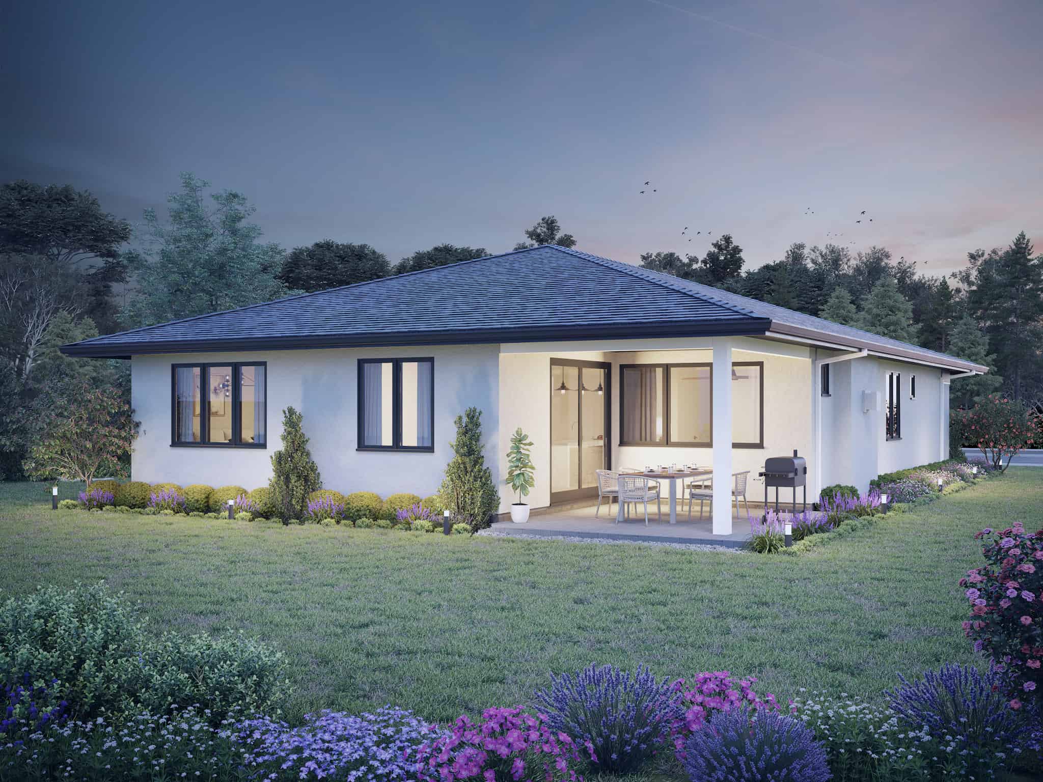 Home at Night of this 3-Bedroom,1575 Sq Ft Plan -211-1044