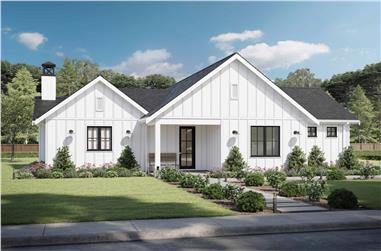 2-Bedroom, 1200 Sq Ft Contemporary House Plan - 211-1045 - Front Exterior
