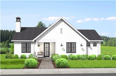 2-Bedroom, 1300 Sq Ft Contemporary Home Plan - 211-1046 - Main Exterior
