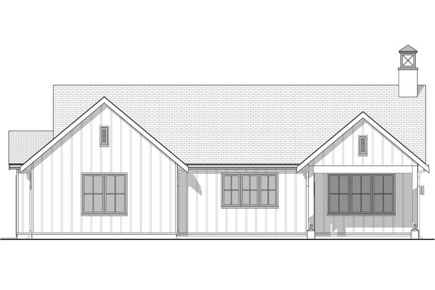 Home Plan Rear Elevation of this 2-Bedroom,1500 Sq Ft Plan -211-1048