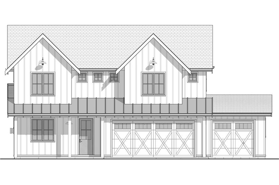 Home Plan Front Elevation of this 4-Bedroom,2421 Sq Ft Plan -211-1055
