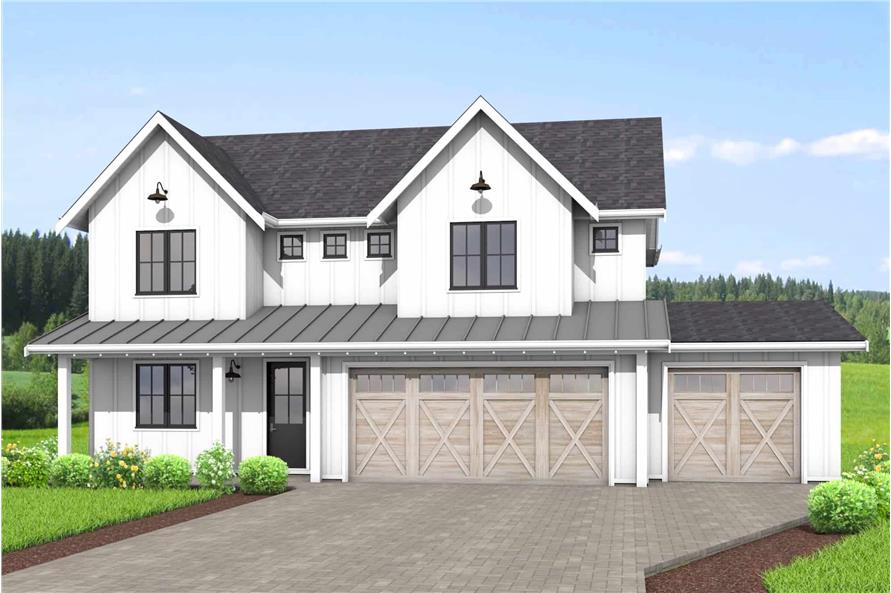 211-1055: Home Plan Rendering-Front View