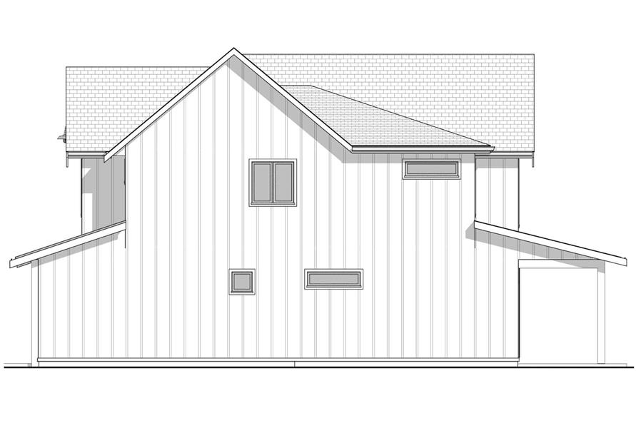 Home Plan Right Elevation of this 4-Bedroom,2421 Sq Ft Plan -211-1055