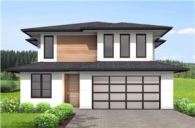 4-Bedroom, 2304 Sq Ft Contemporary House Plan - 211-1057 - Front Exterior
