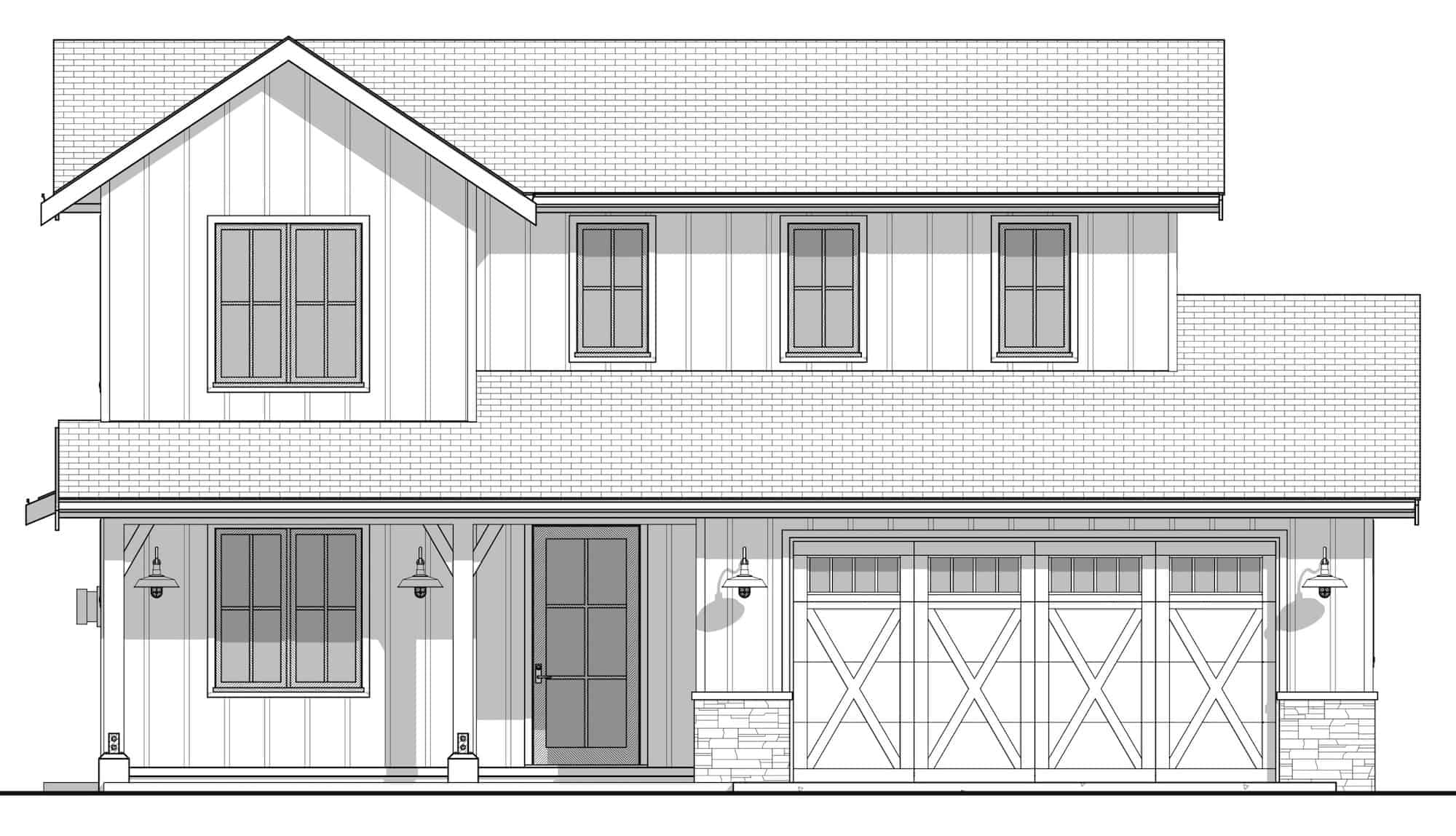 Home Plan Front Elevation of this 3-Bedroom,2299 Sq Ft Plan -211-1061