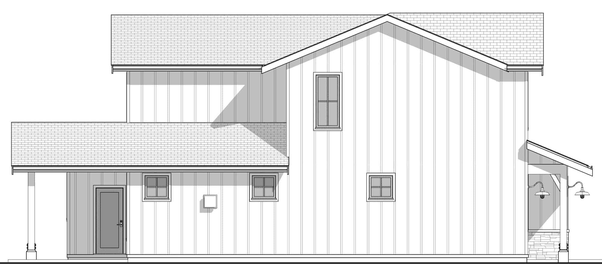 Home Plan Left Elevation of this 3-Bedroom,2299 Sq Ft Plan -211-1061