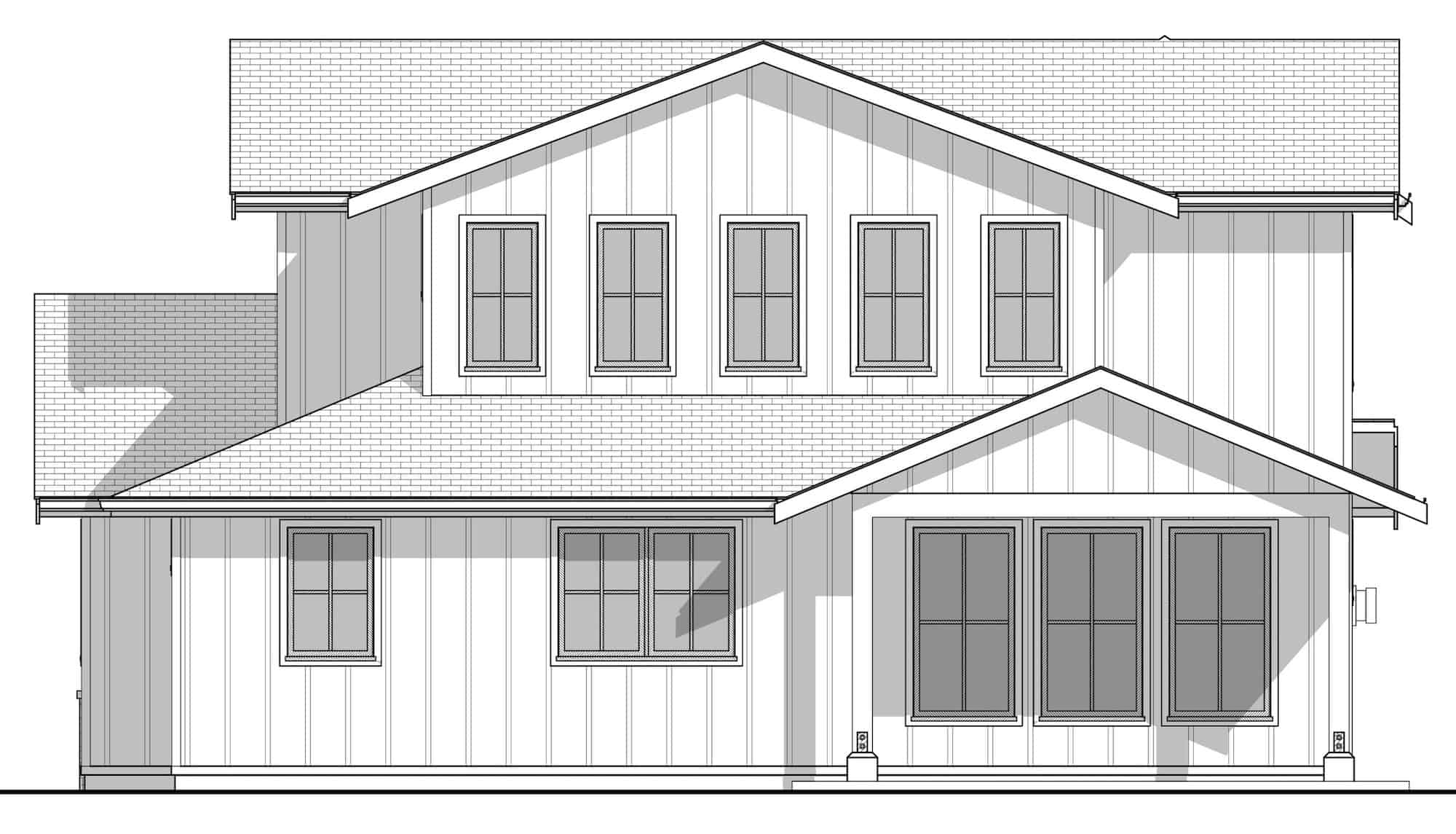 Home Plan Rear Elevation of this 3-Bedroom,2299 Sq Ft Plan -211-1061