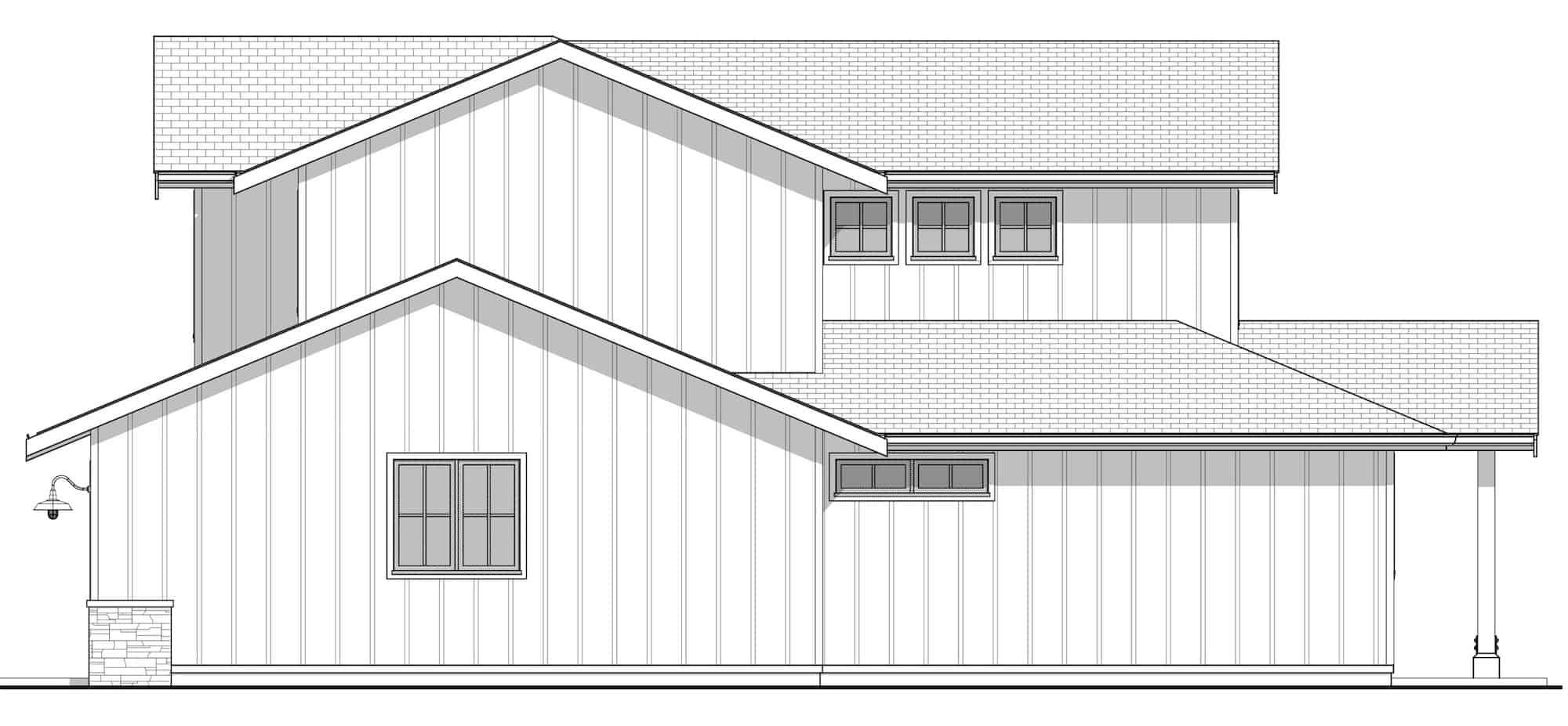 Home Plan Right Elevation of this 3-Bedroom,2299 Sq Ft Plan -211-1061