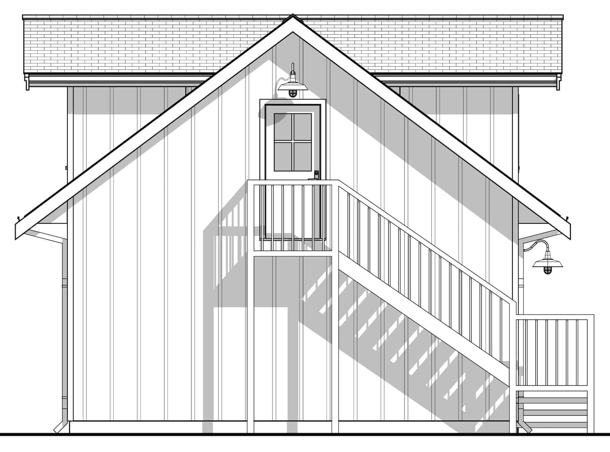 Home Plan Left Elevation of this 1-Bedroom,922 Sq Ft Plan -211-1064