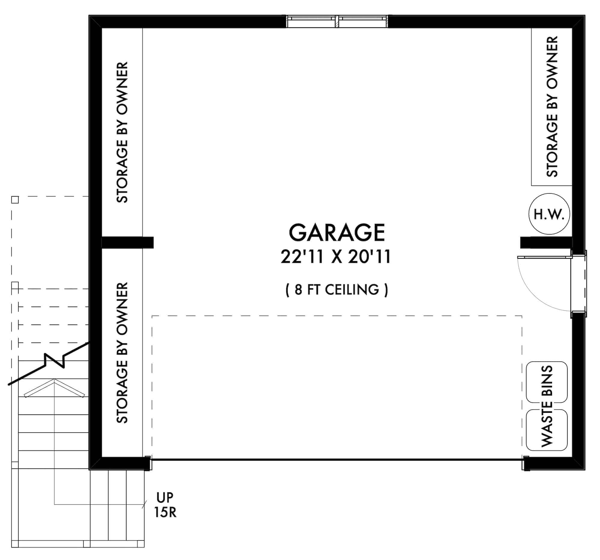 Main Level of Garage w/Apartments Plan #211-1064