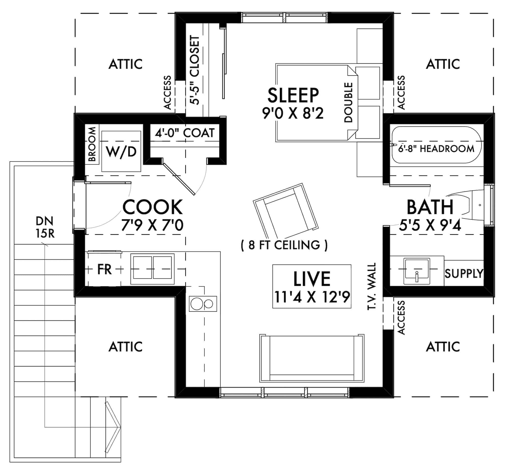 Upper Level of Garage w/Apartments Plan #211-1064