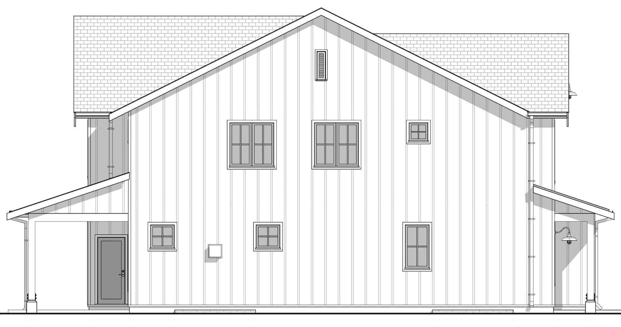 Home Plan Left Elevation of this 4-Bedroom,2272 Sq Ft Plan -211-1066