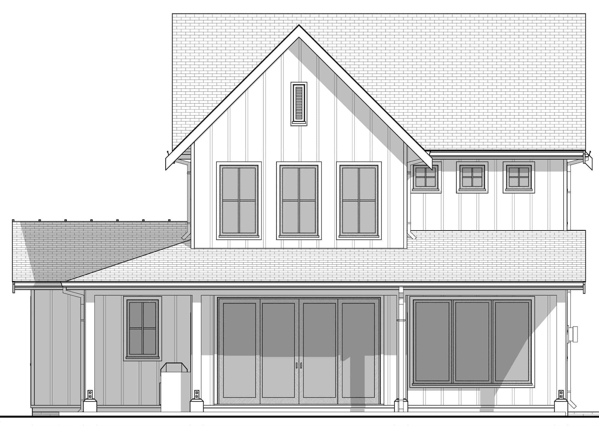 Home Plan Rear Elevation of this 4-Bedroom,2272 Sq Ft Plan -211-1066