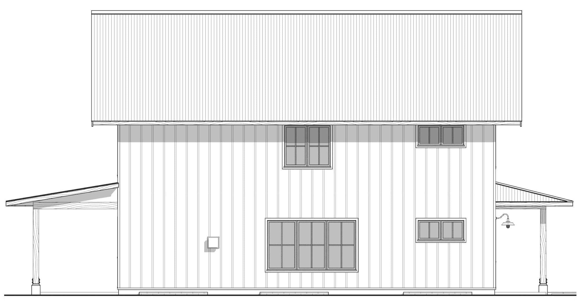 Home Plan Left Elevation of this 4-Bedroom,2380 Sq Ft Plan -211-1068