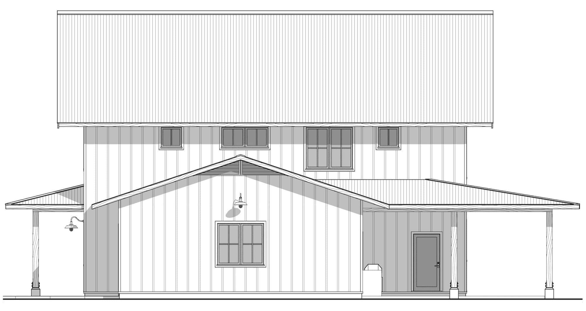 Home Plan Right Elevation of this 4-Bedroom,2380 Sq Ft Plan -211-1068