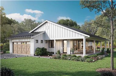 4-Bedroom, 1801 Sq Ft Barn Style Home Plan - 211-1069 - Main Exterior