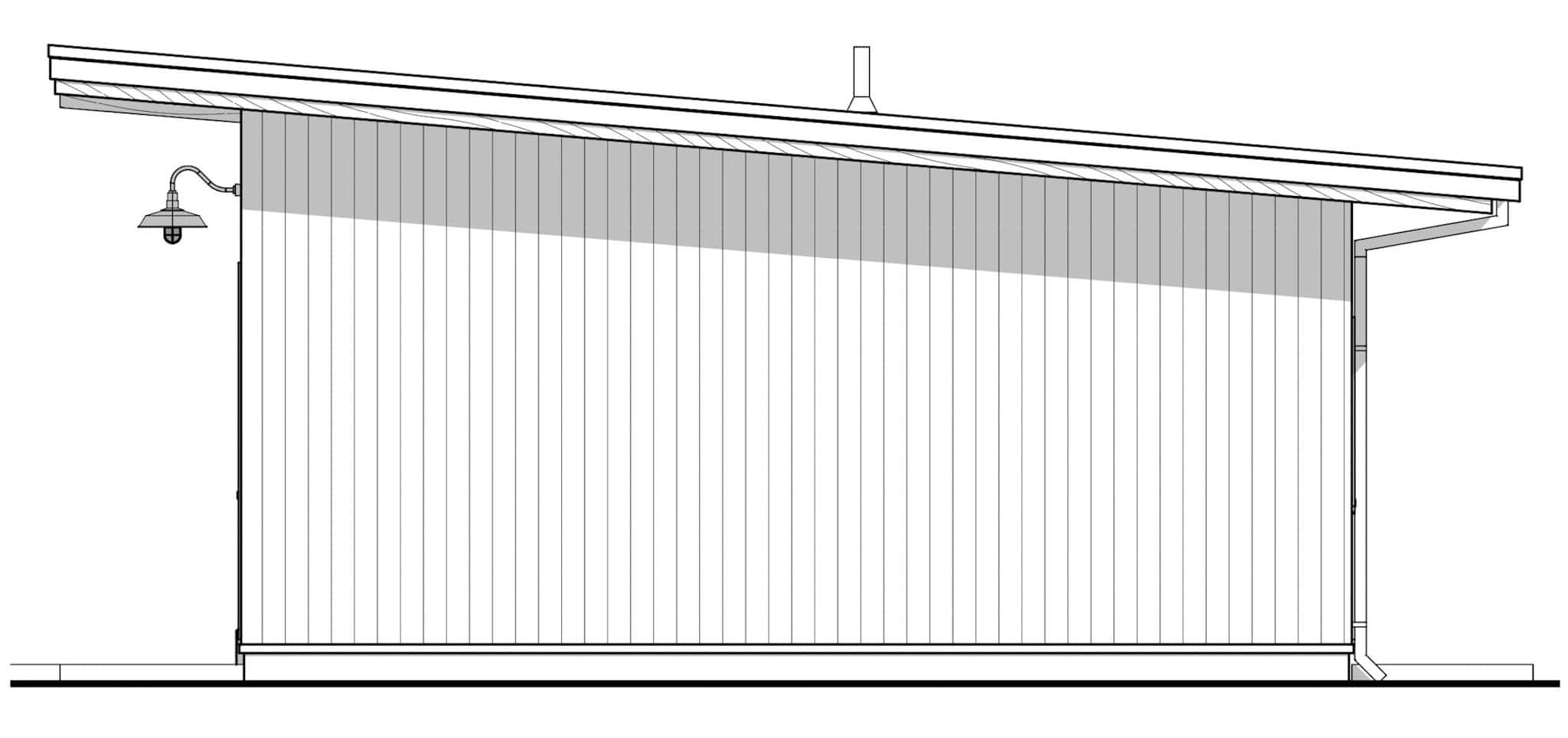 Home Plan Right Elevation of this 2-Bedroom,800 Sq Ft Plan -211-1073