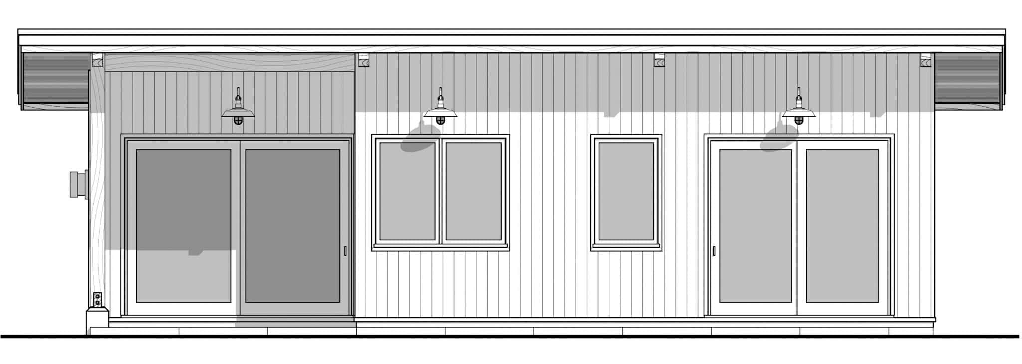 Home Plan Front Elevation of this 2-Bedroom,800 Sq Ft Plan -211-1073