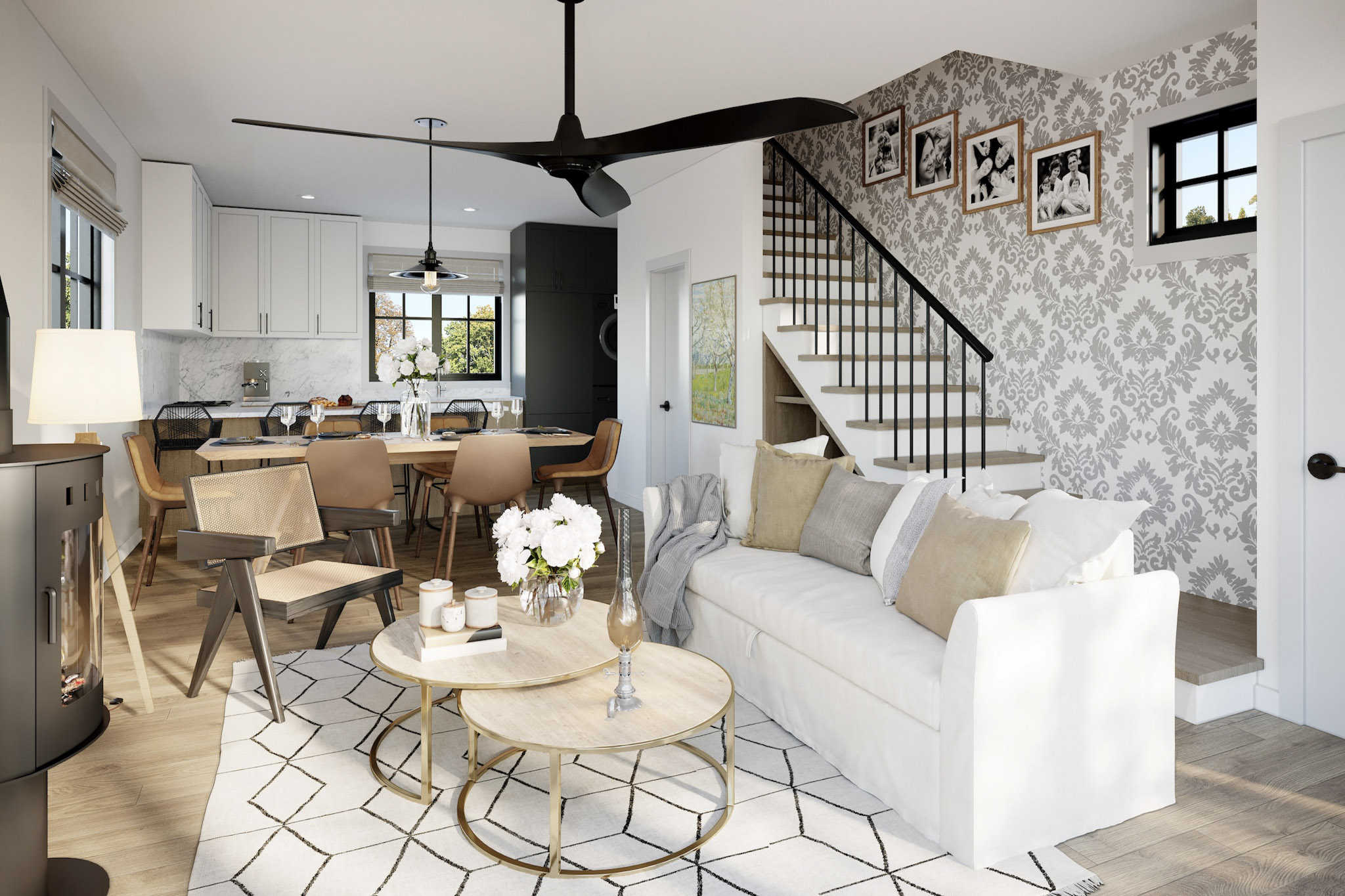 Living Room of this 2-Bedroom,1035 Sq Ft Plan -211-1075