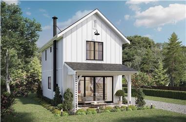 2-Bedroom, 1035 Sq Ft Modern Farmhouse House Plan - 211-1075 - Front Exterior