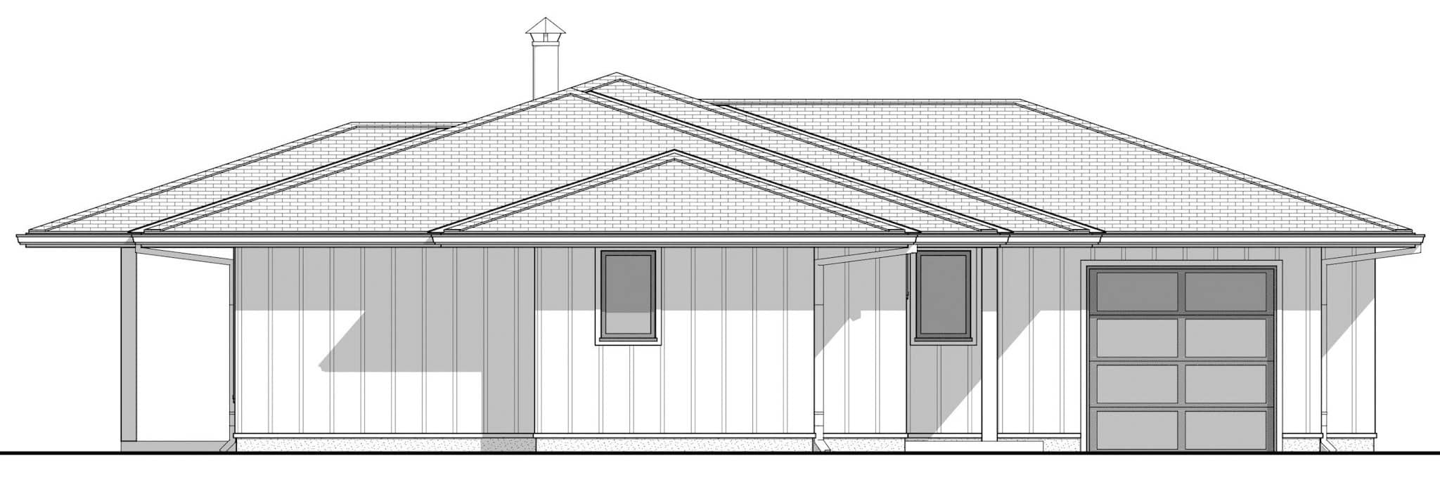 Home Plan Left Elevation of this 2-Bedroom,1298 Sq Ft Plan -211-1077