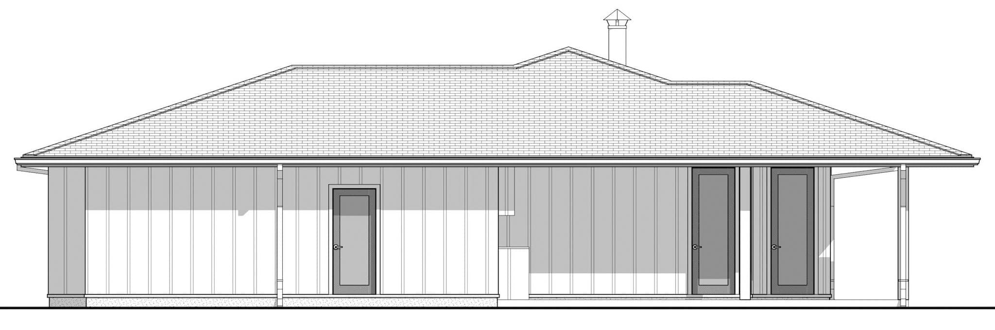 Home Plan Right Elevation of this 2-Bedroom,1298 Sq Ft Plan -211-1077