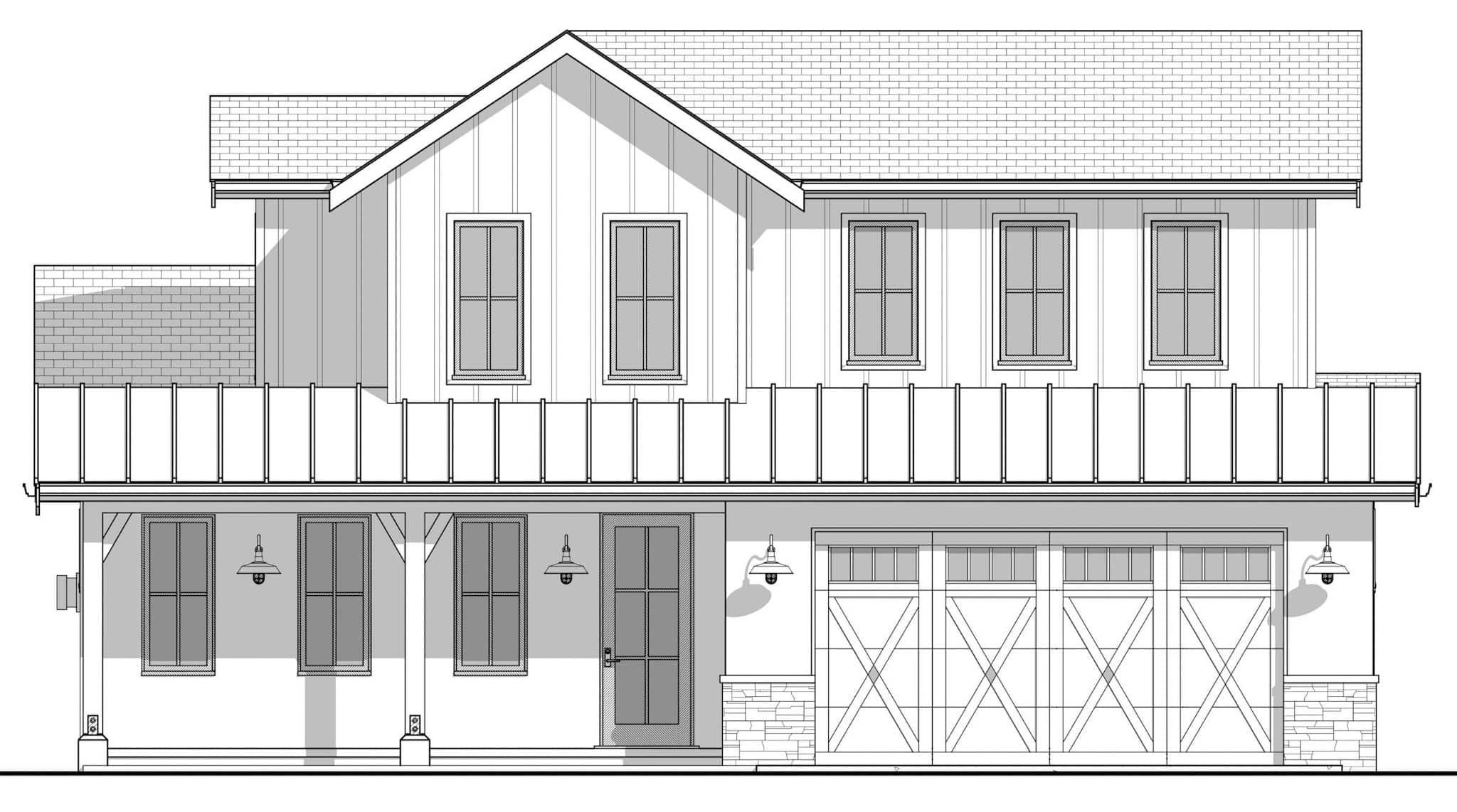 Home Plan Front Elevation of this 4-Bedroom,2226 Sq Ft Plan -211-1082