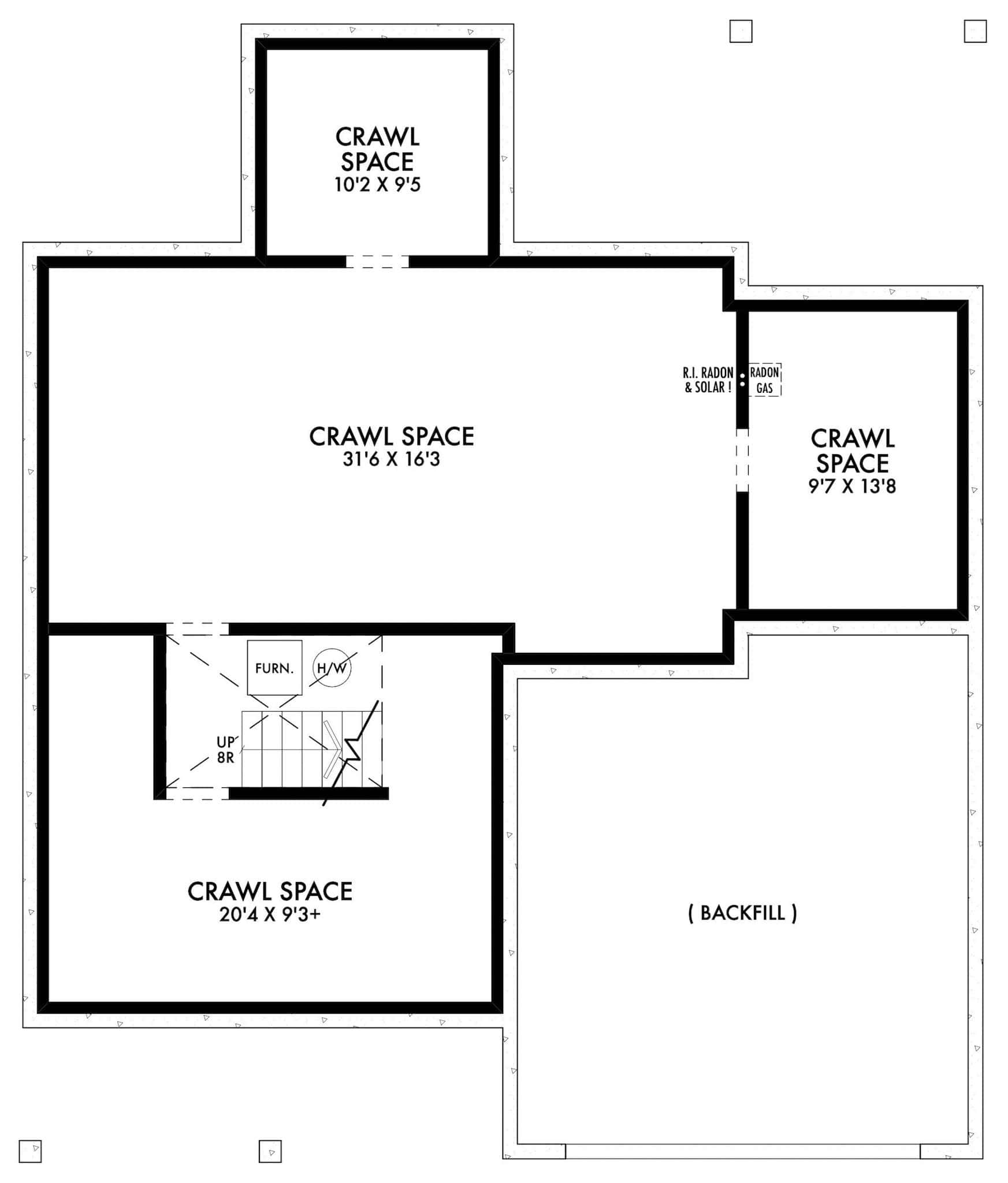 Basement of Modern Farmhouse Plan #211-1082